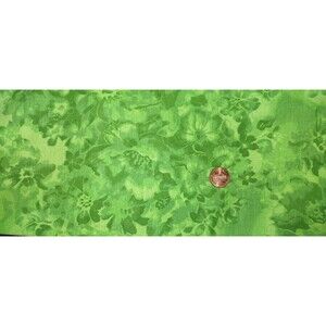 22" X 44" Green Floral Color Collage Tone on Tone Cotton Quilt Fabric Tonal